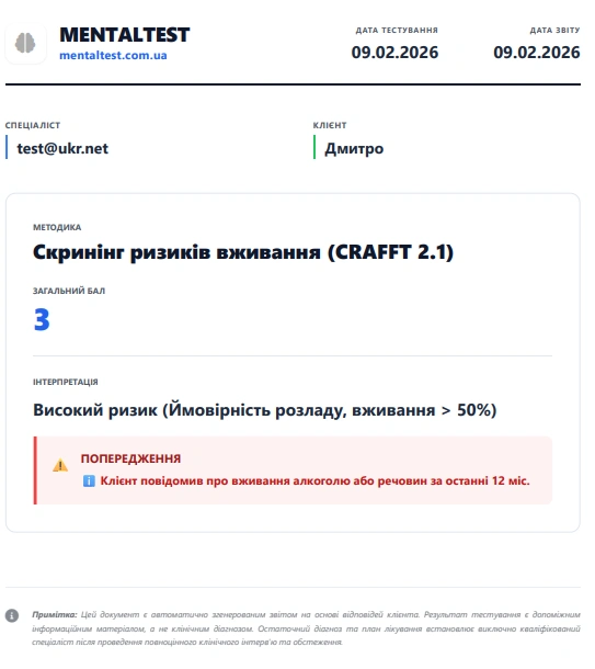 PDF звіт CRAFFT